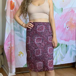 Plum Autumn Midi Skirt